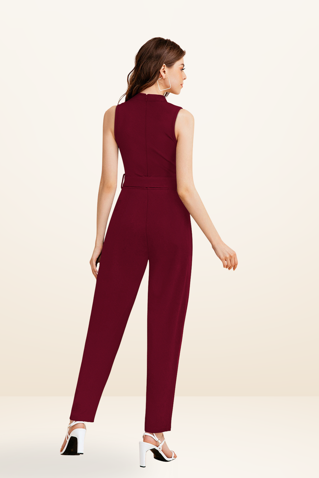 Sleeveless Belted Jumpsuit [2 Colors]