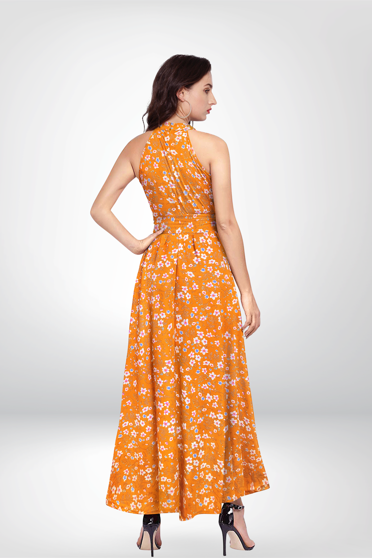 High-Low Halter Dress |  Tie Waist, Sleeveless A-line | Floral &  Zebra Print Option | [5 Colours]