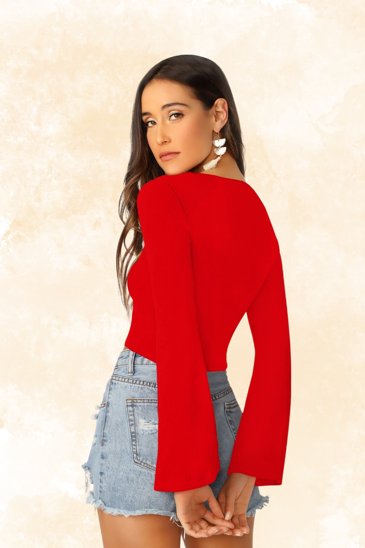 Bell Sleeve Ruched Front Top [5 Colors]