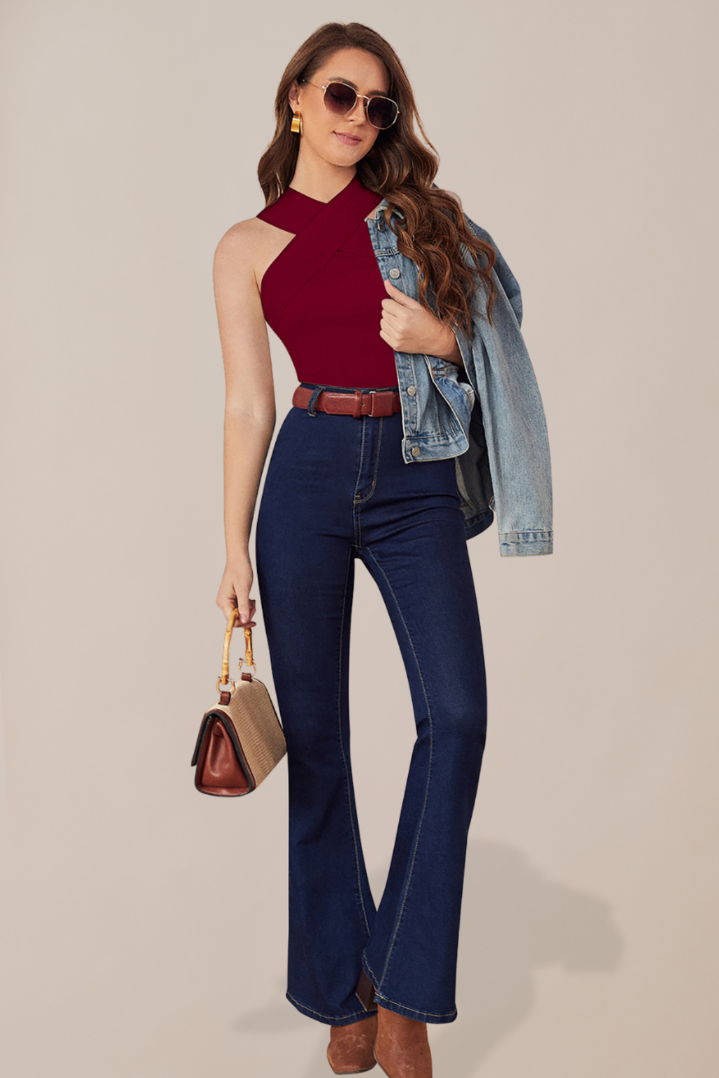 Cross Neck Sleeveless Fitted Top [2 Colors]