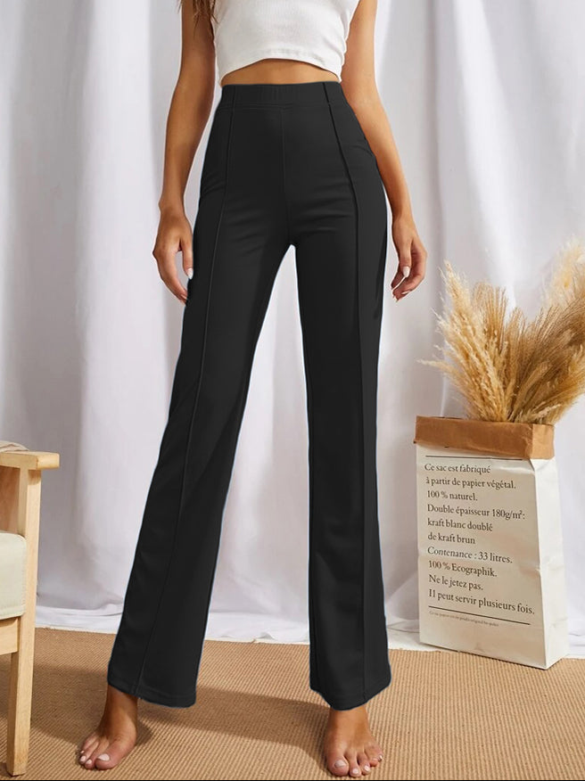 High-Rise Stretch Straight Pants [4 Colors]