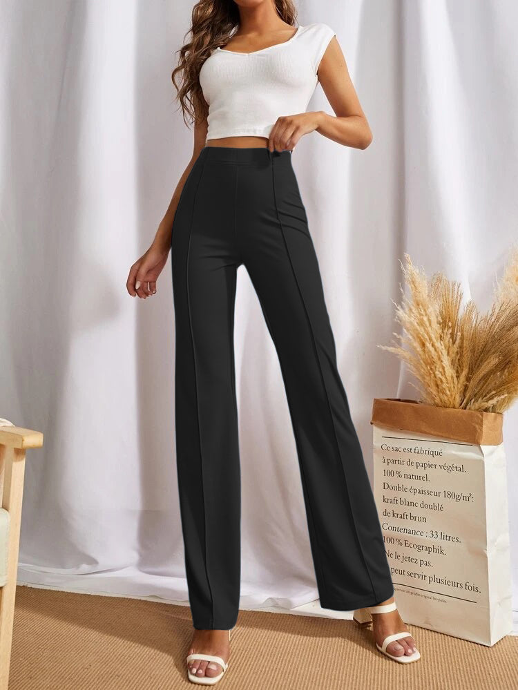 High-Rise Stretch Straight Pants [4 Colors]