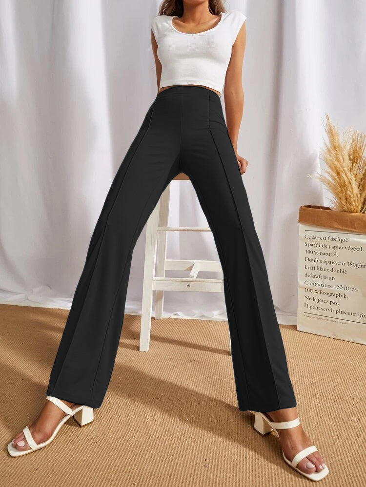 High-Rise Stretch Straight Pants [4 Colors]
