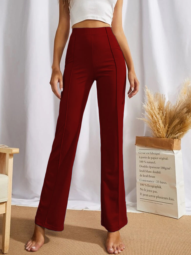 High-Rise Stretch Straight Pants [4 Colors]
