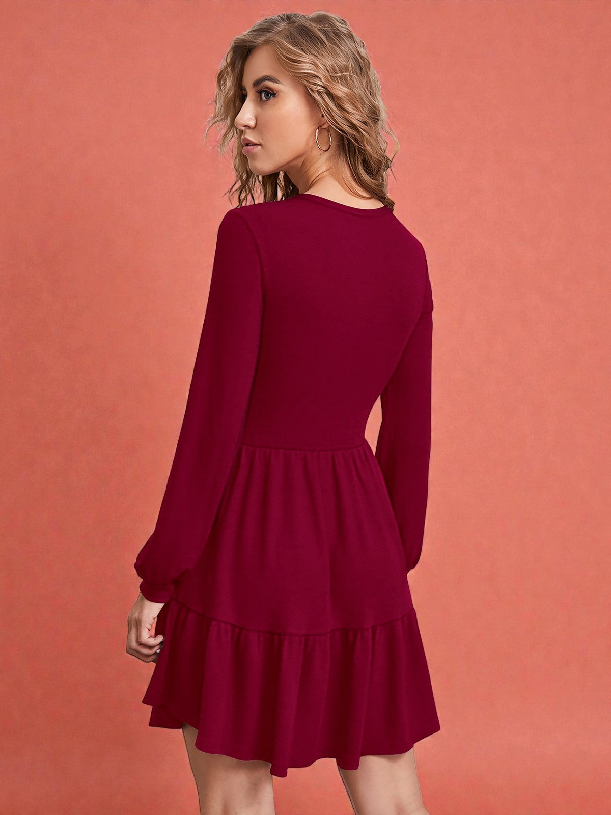 Long Sleeve Tiered Mini Skirt [3 Colors]