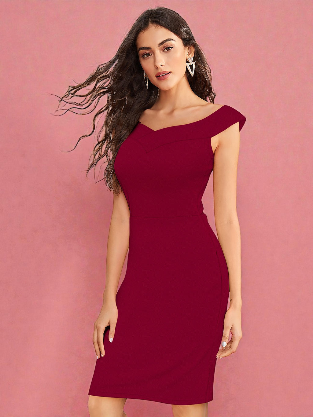 Shoulder Bodycon Dress for Women [2 Colors]