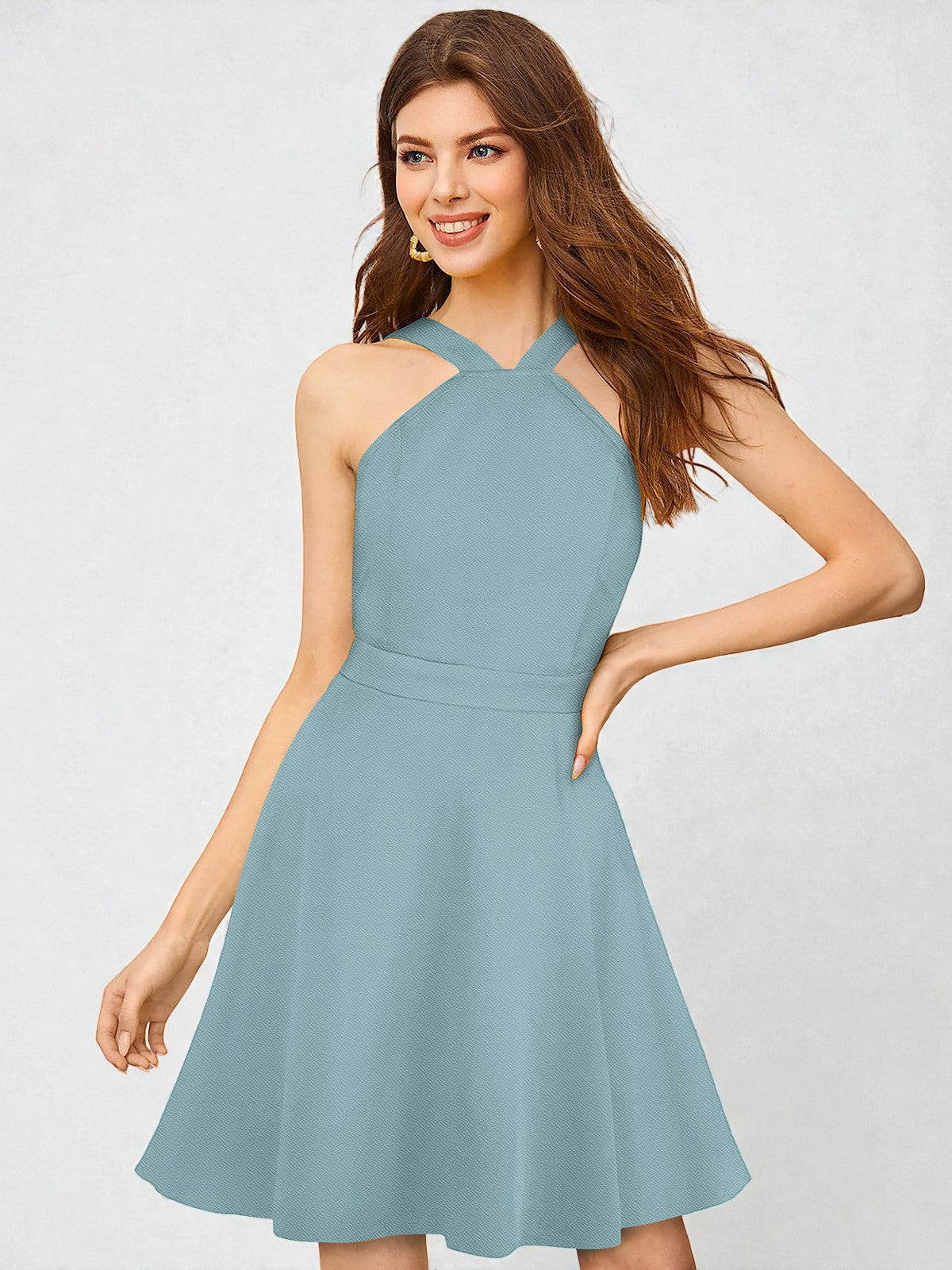 Halter Neck Fit & Flare [3 Colors]