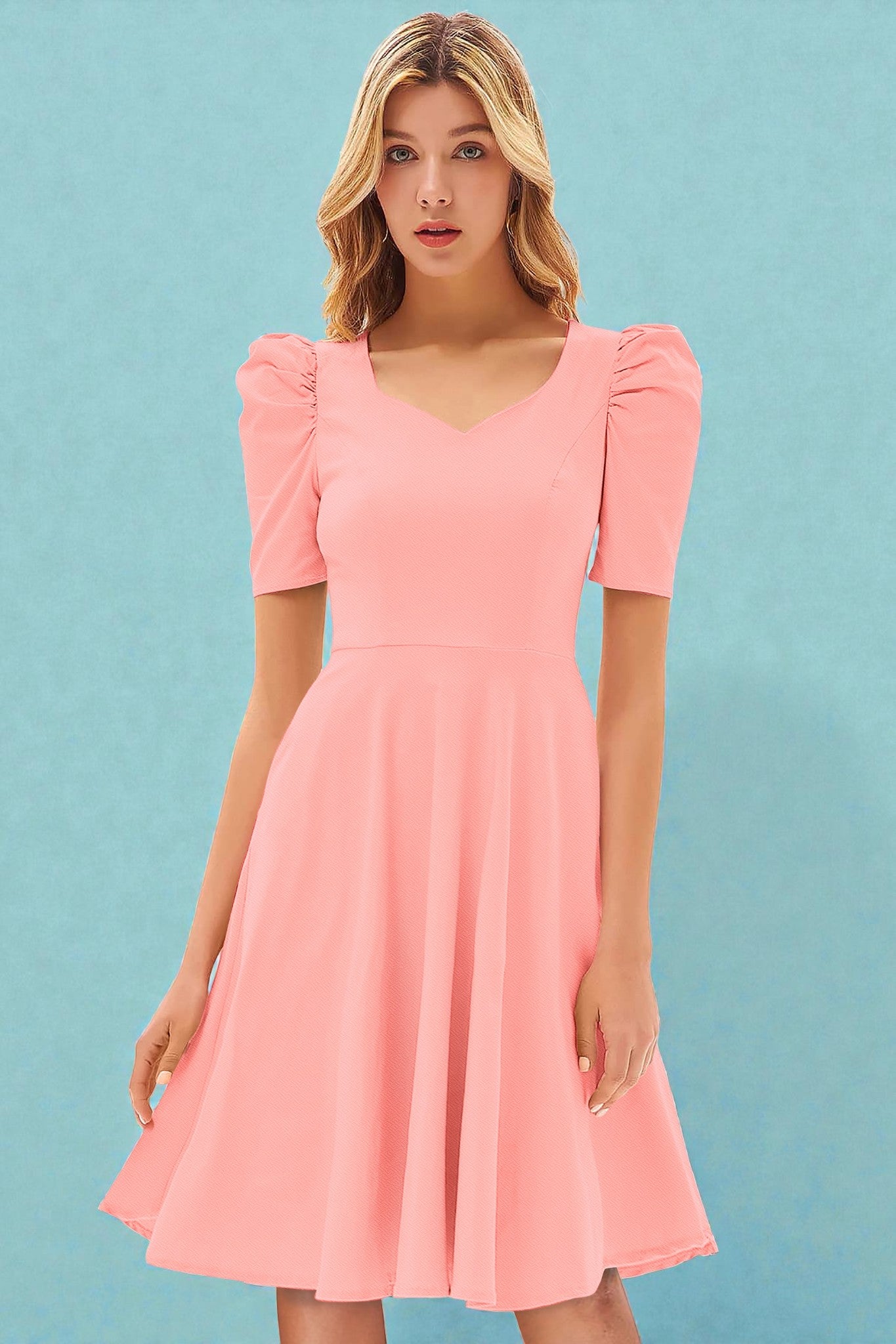 Puff Sleeve Fit & Flare Skirt [4 Colors]