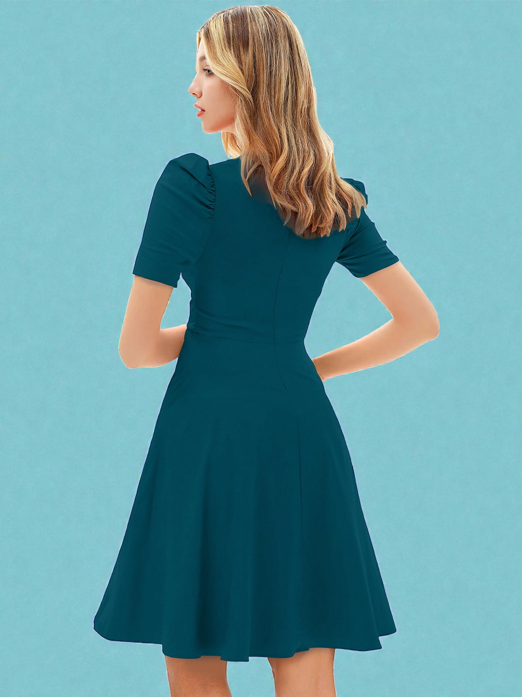 Puff Sleeve Fit & Flare Skirt [4 Colors]