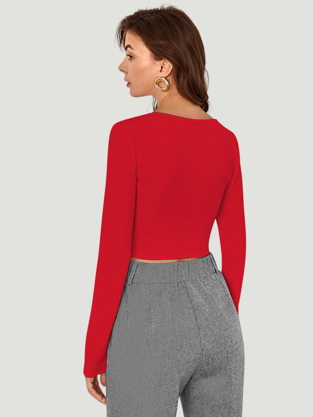 Structured Red Square‑Neck Top [2 Colors]