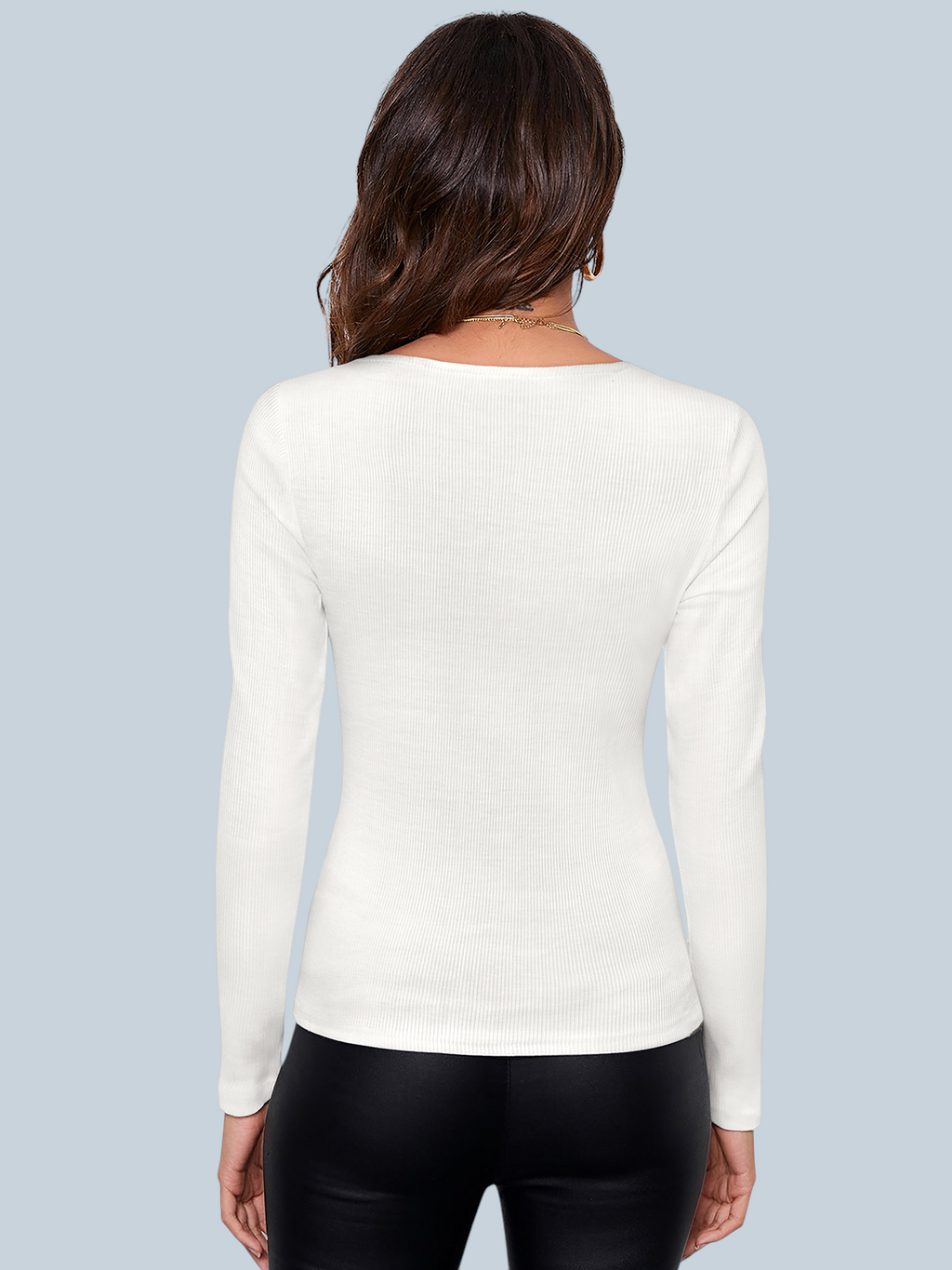 Square Neck Black Ribbed Bodysuit [2 Color]