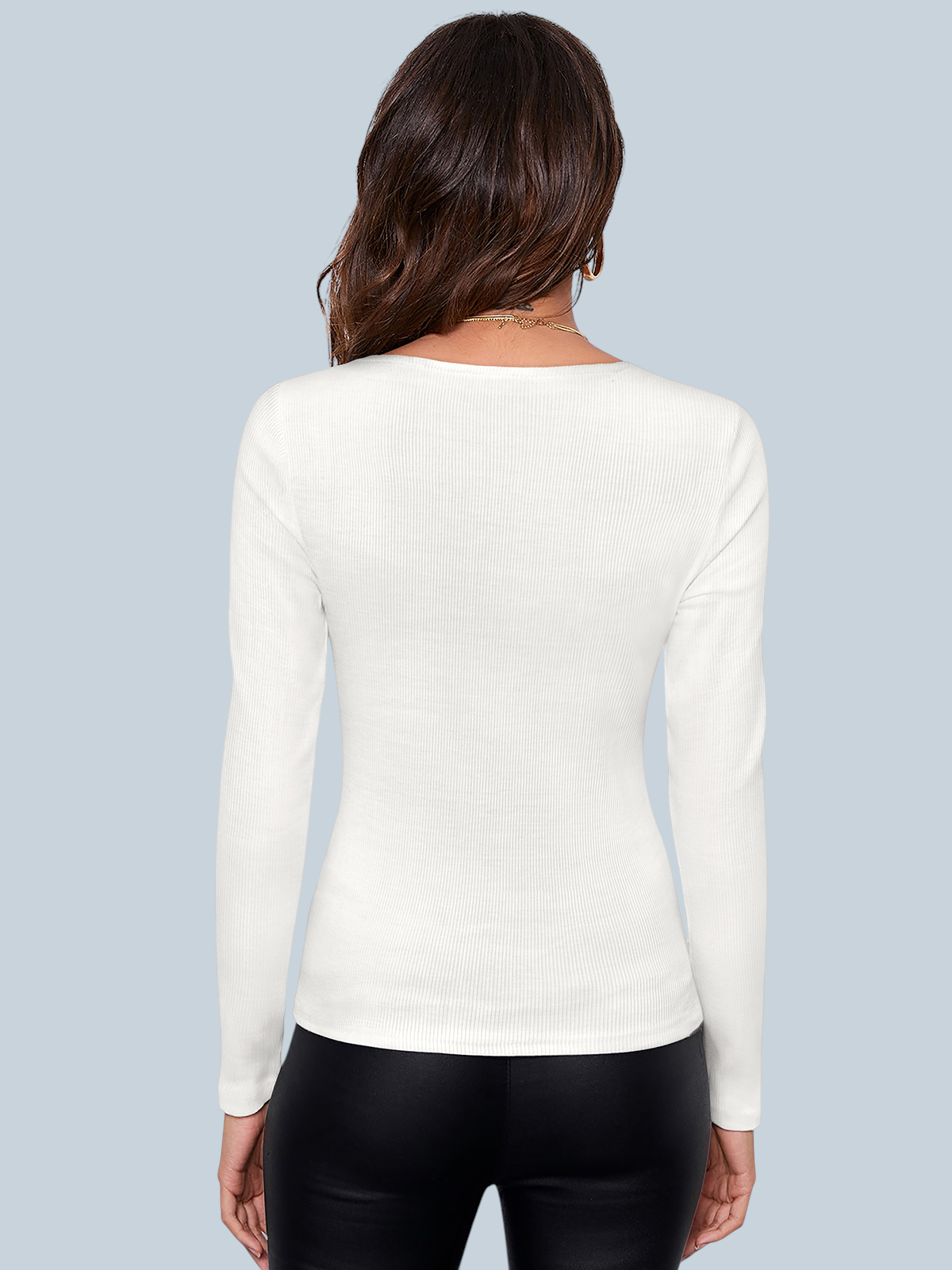 Square Neck Black Ribbed Bodysuit [2 Color]