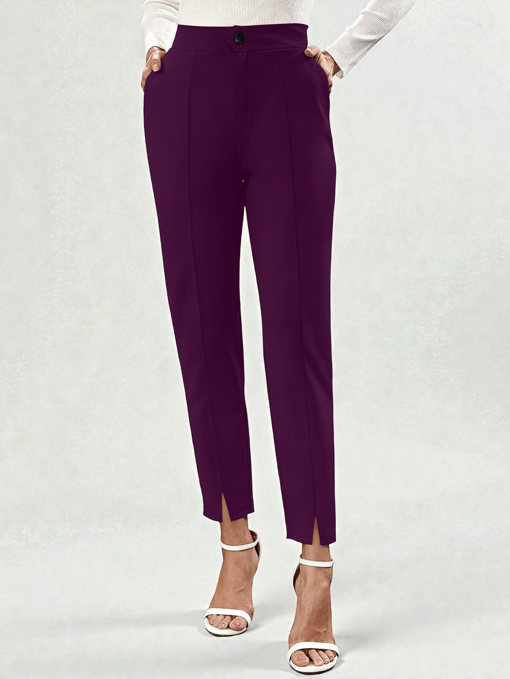 High-Rise Slim Fit Ankle Pants [2 Colors]