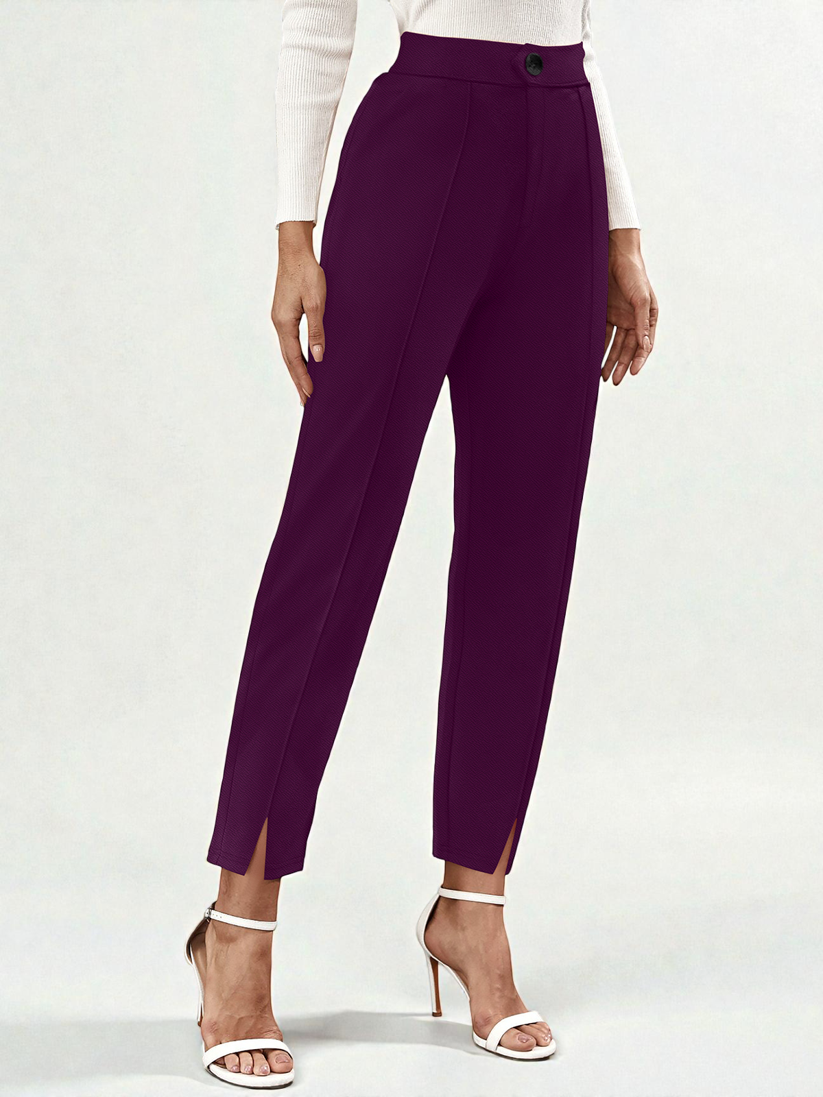 High-Rise Slim Fit Ankle Pants [2 Colors]