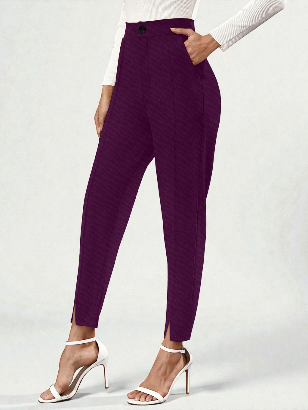 High-Rise Slim Fit Ankle Pants [2 Colors]