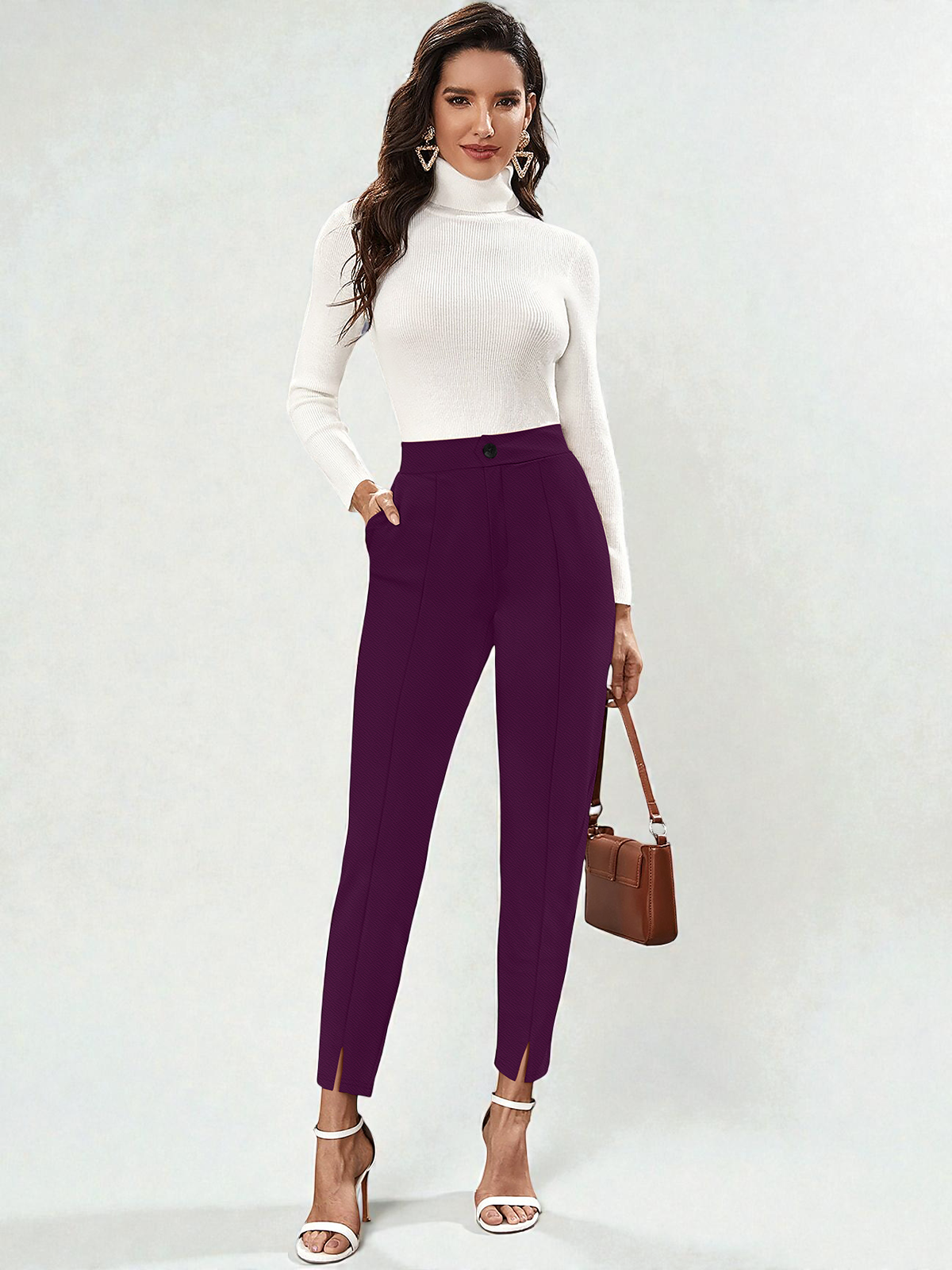 High-Rise Slim Fit Ankle Pants [2 Colors]