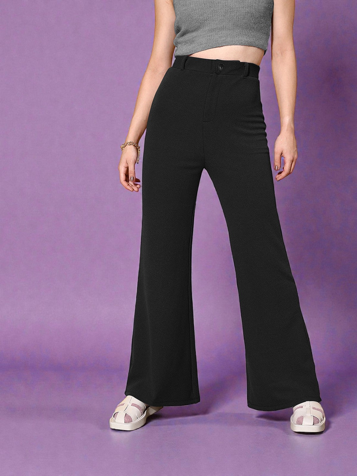 Chic High-Waist Wide Fit Trousers [3 Colors]