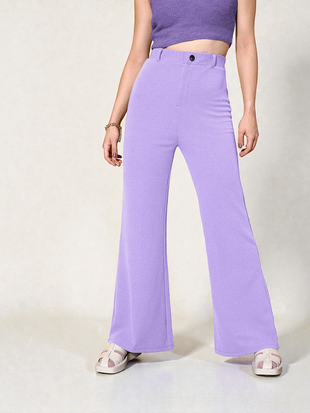 Chic High-Waist Wide Fit Trousers [3 Colors]