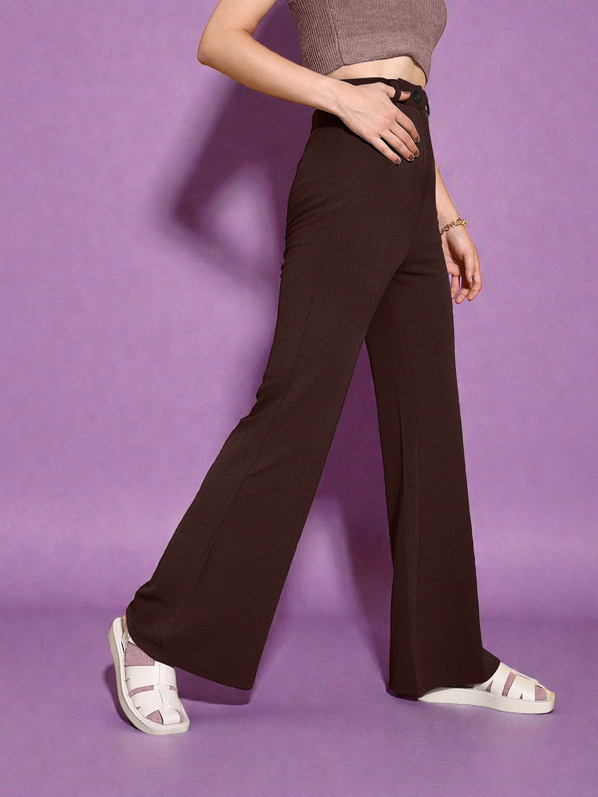 Chic High-Waist Wide Fit Trousers [3 Colors]
