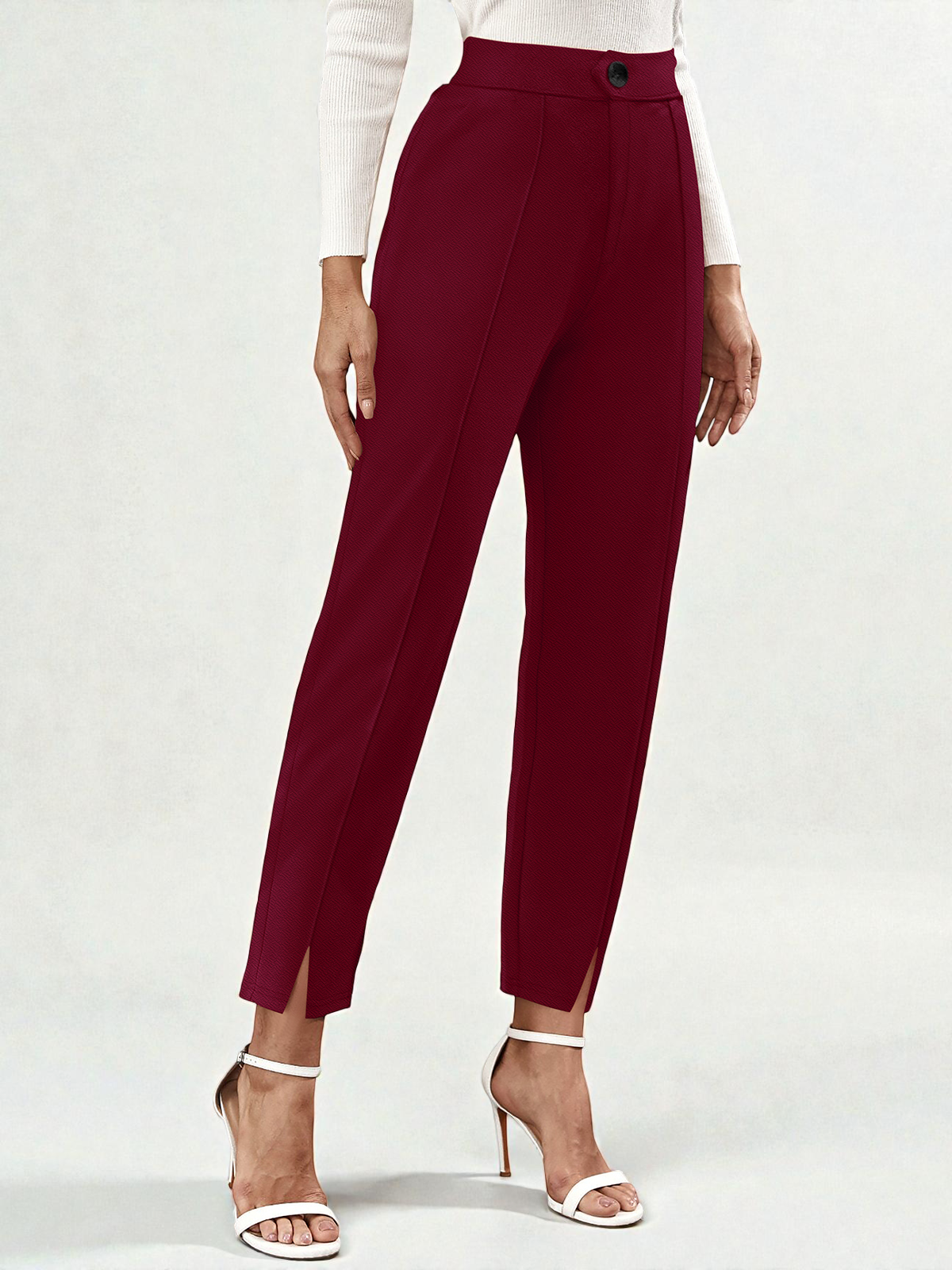 High-Rise Slim Fit Ankle Pants [2 Colors]
