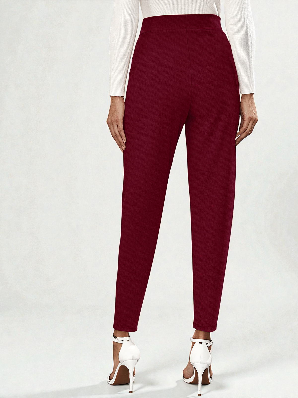High-Rise Slim Fit Ankle Pants [2 Colors]